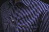 【Indigofera】Copeland Jacket Single Stripe Indigo Beige 日製直條紋布襯衫外套