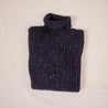 Inis Meáin Ridges Aran Turtle Neck Charcoal Fleck  