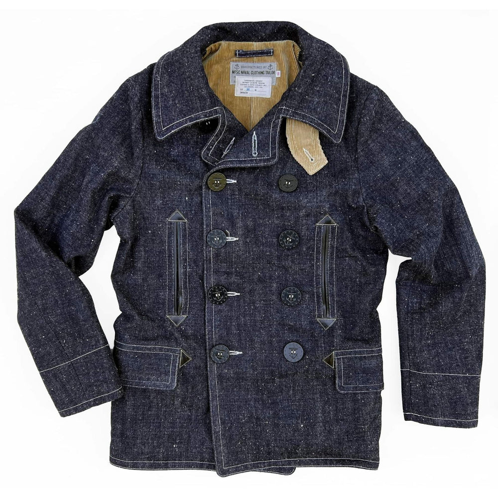 【MISTER FREEDOM】PEACOAT OKINAWA DENIM 甘蔗纖維混紡原色丹寧海軍大衣