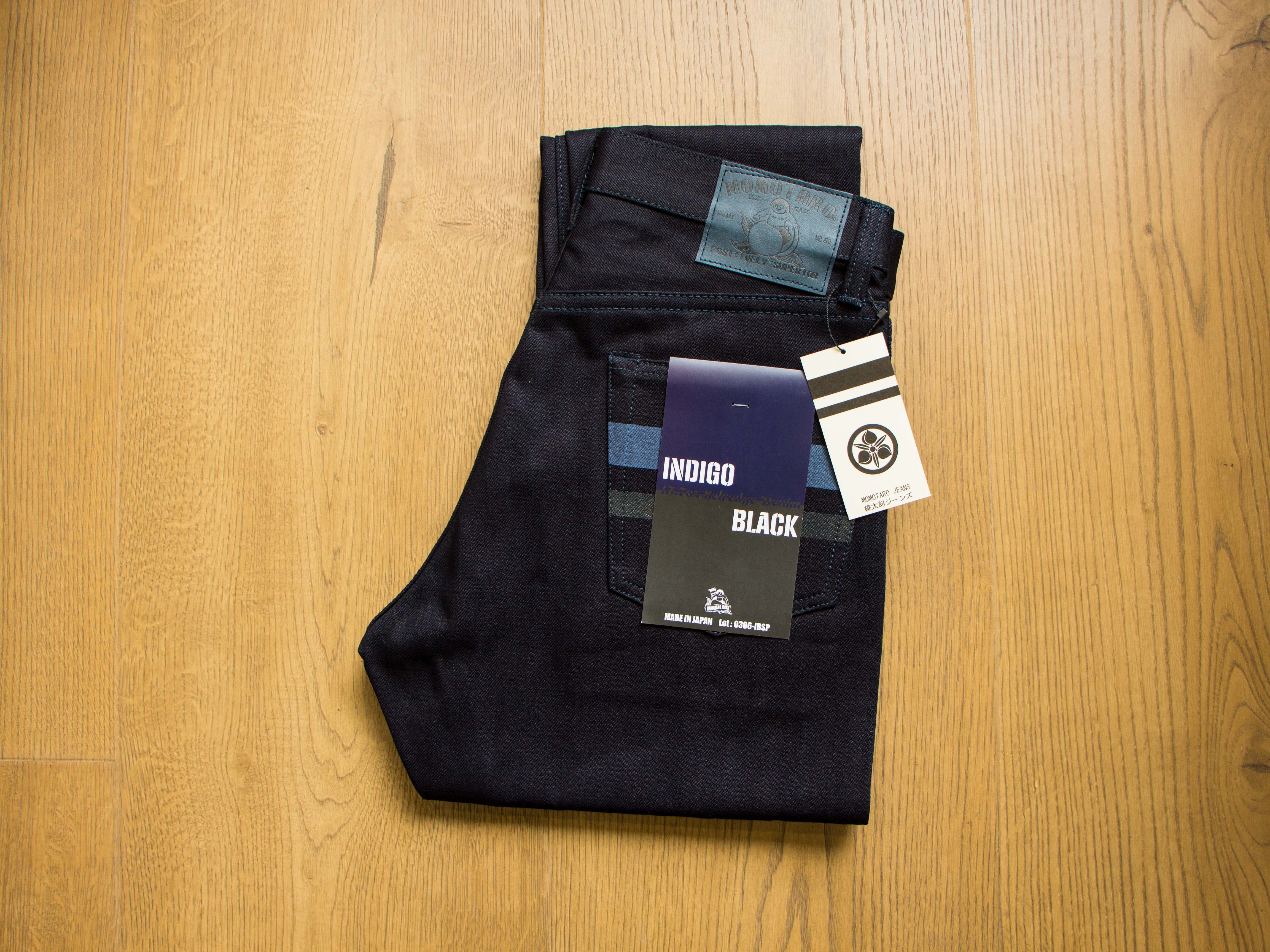 MOMOTARO】0306-SP 15.7oz Indigo x Black Slim Tapered Jeans – Blue 