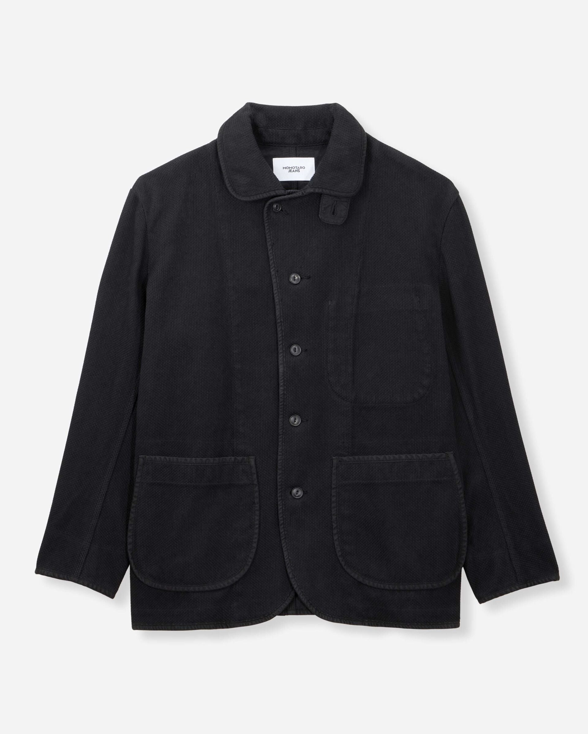 MOMOTARO】SUVIN SASHIKO JACKET - BLACK OVERDYE – Blue Beach Denim