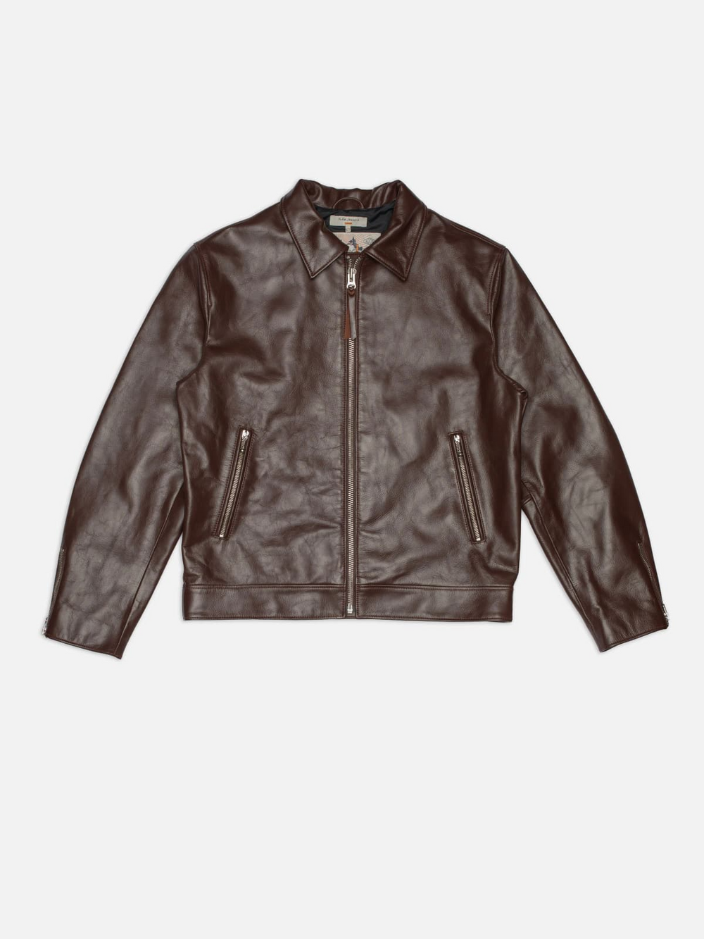 Nudie Jeans Eddy Rider Leather Jacket Burgundy