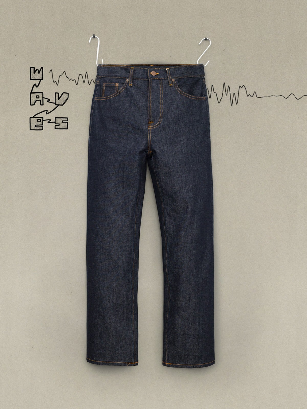 Nudie Jeans Tuff Tony Dry Ecru Waves