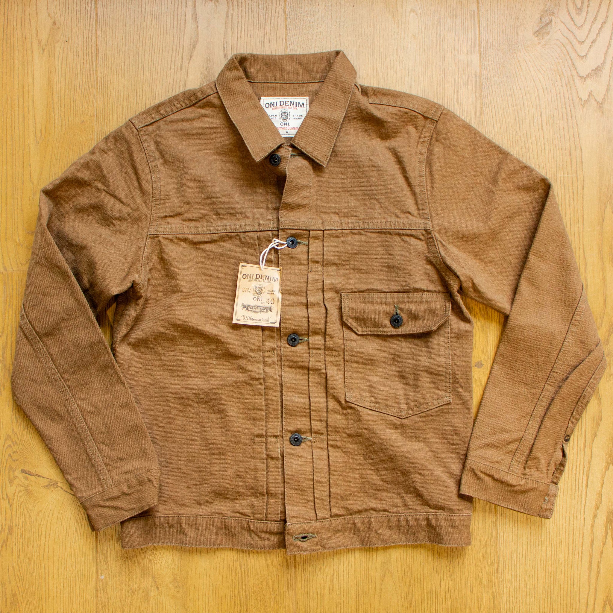 ONI DENIM】01507L-HOX-BRK Sulphur Dye Heavy Oxford Brown Khaki