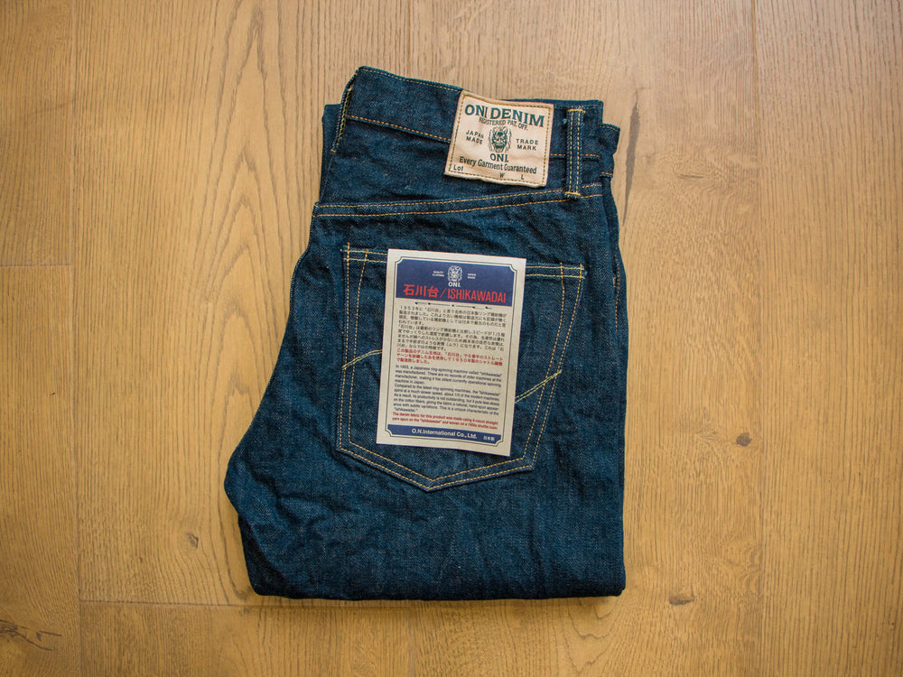 ONI DENIM 121S-Ishikawadai 15oz Stretch Denim relax tapered jeans
