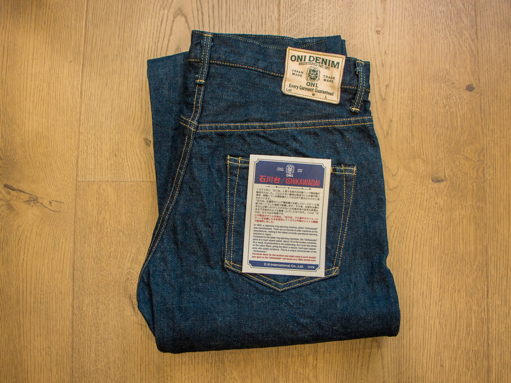 ONI DENIM 222-Ishikawadai 15oz Denim super wide straight jeans