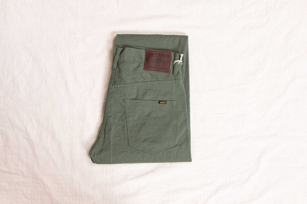 271-SVCOL Olive Selvedge Chino regular straight