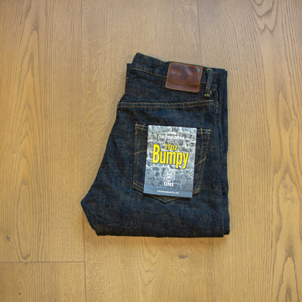 oni 277 Bumpy Denim Oudo Overdyed 17oz Just Right Straight Jeans