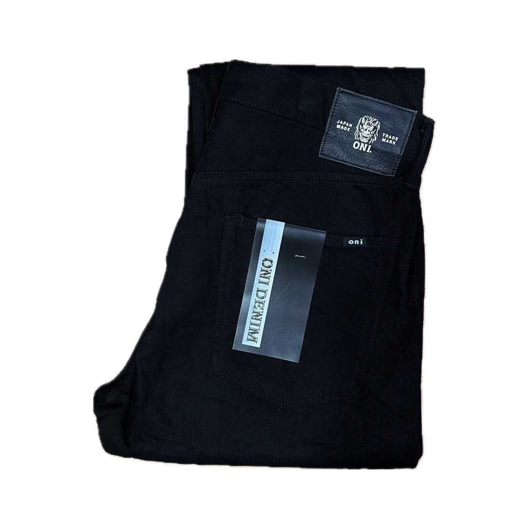 ONI DENIM】642-13BK Jet Black Regular Relax Tapered Jeans – Blue