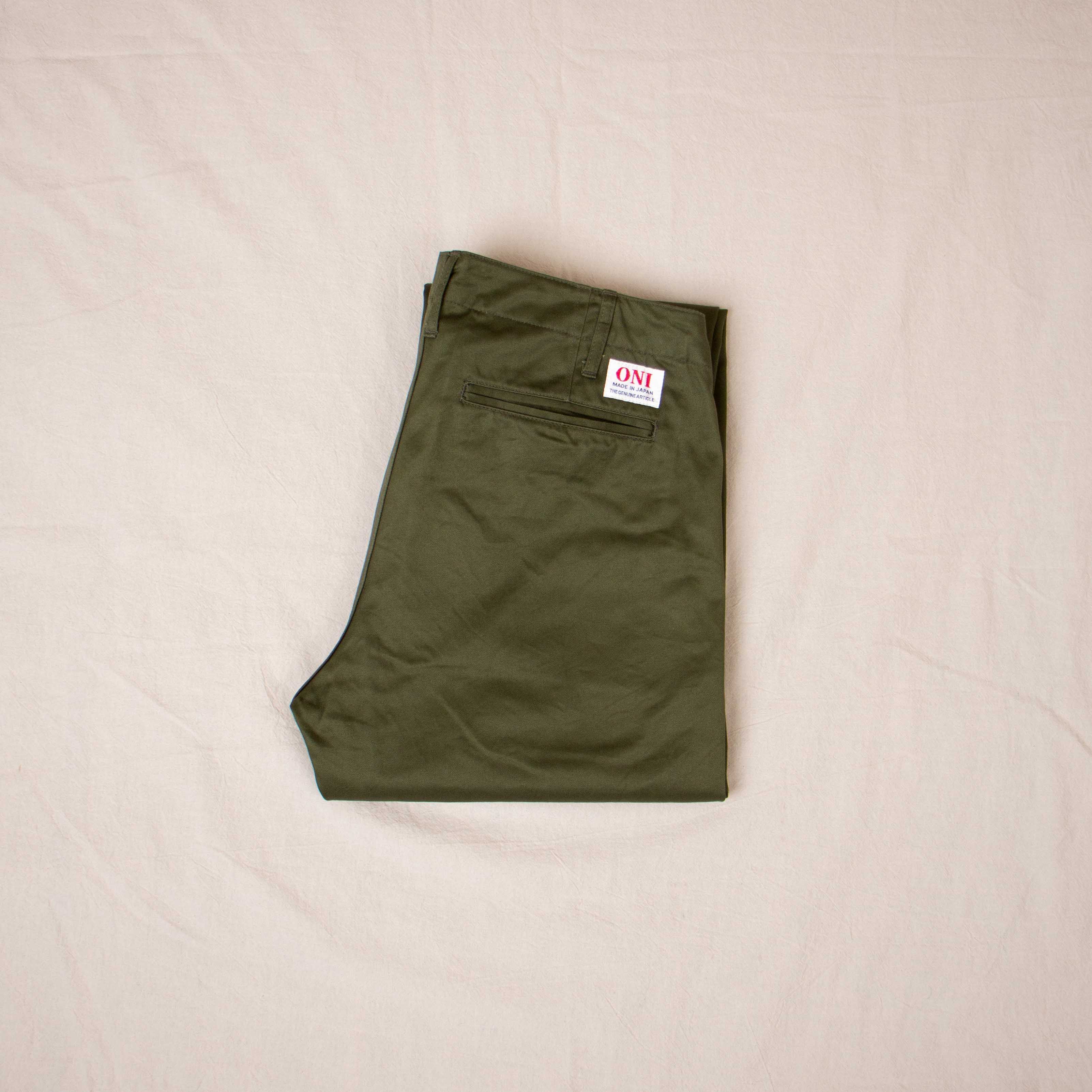 ONI DENIM】747-WP-ODG Mercerized West Point Chinos - Green – Blue