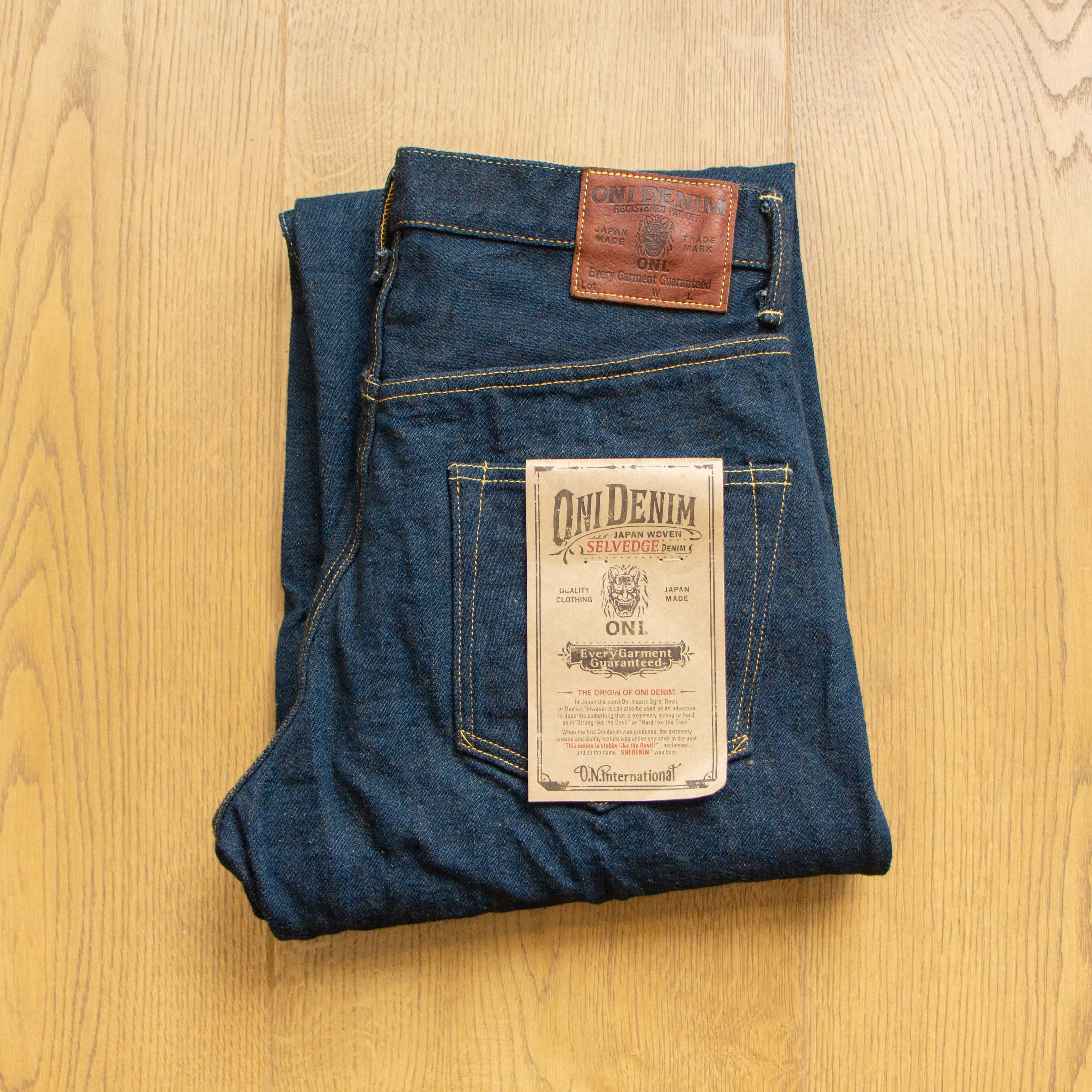 ONI DENIM】822ZR-OLV Secret Denim Olive Weft Super Wide Tapered