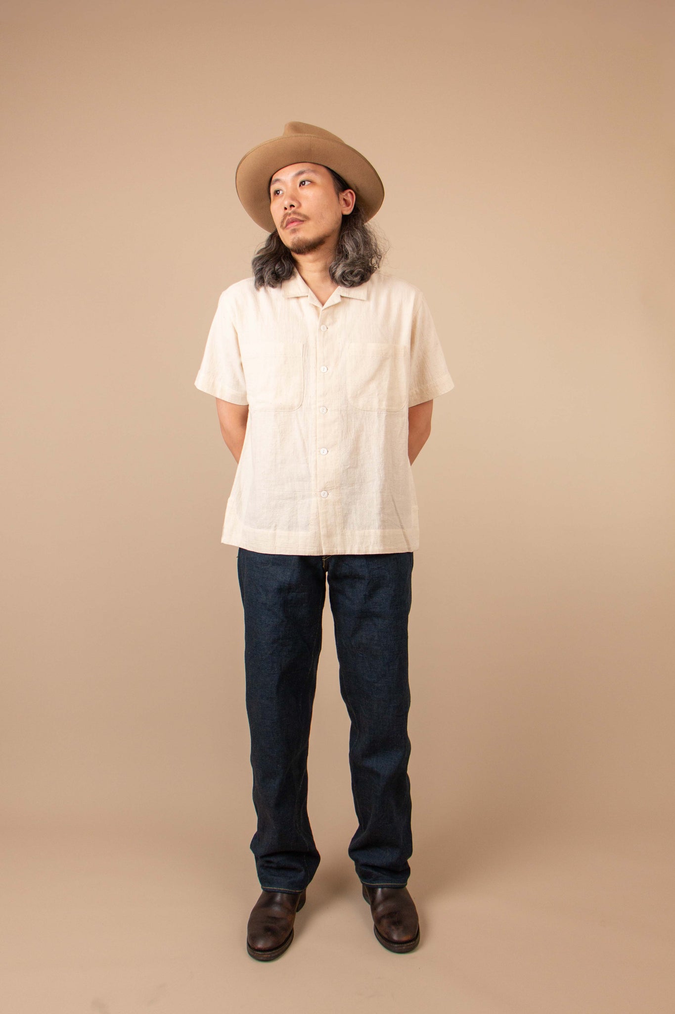 ONI DENIM】822ZR-OLV Secret Denim Olive Weft Super Wide Tapered