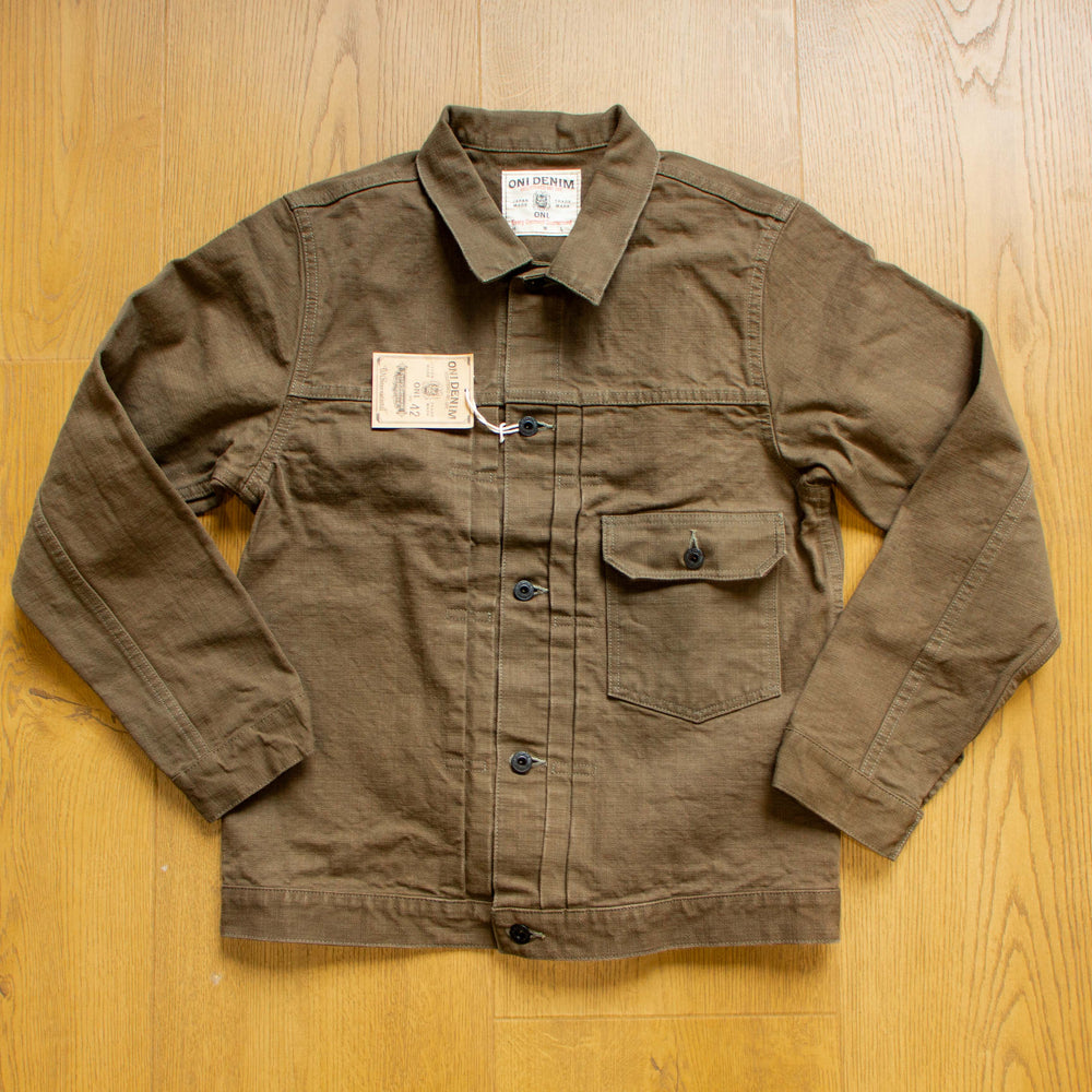 ONI 01507L-HOX-OLB Sulphur Dye olive green Heavy Oxford Type I Jacket 