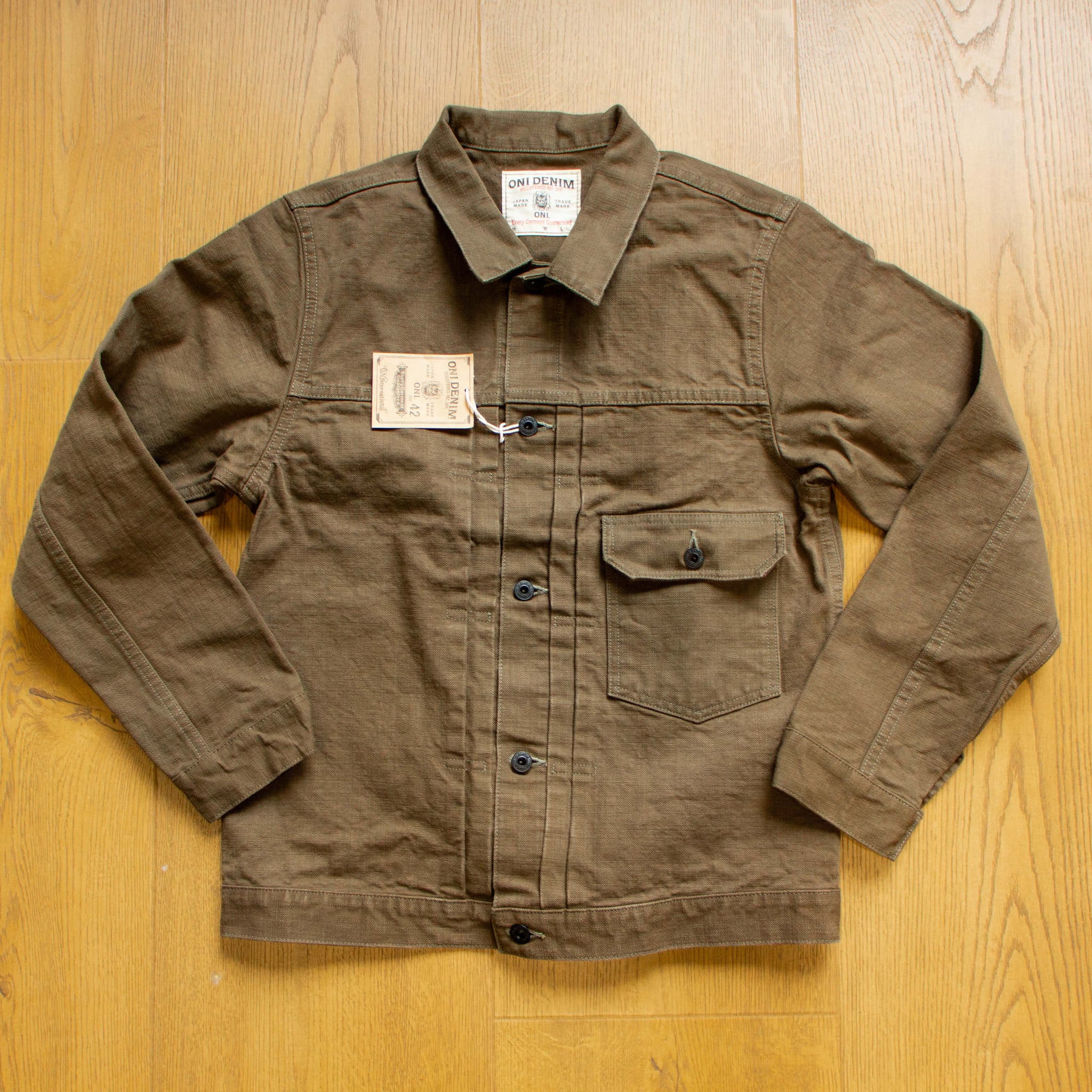 ONI DENIM】01507L-HOX-OLB Sulphur Dye Heavy Oxford Olive Green