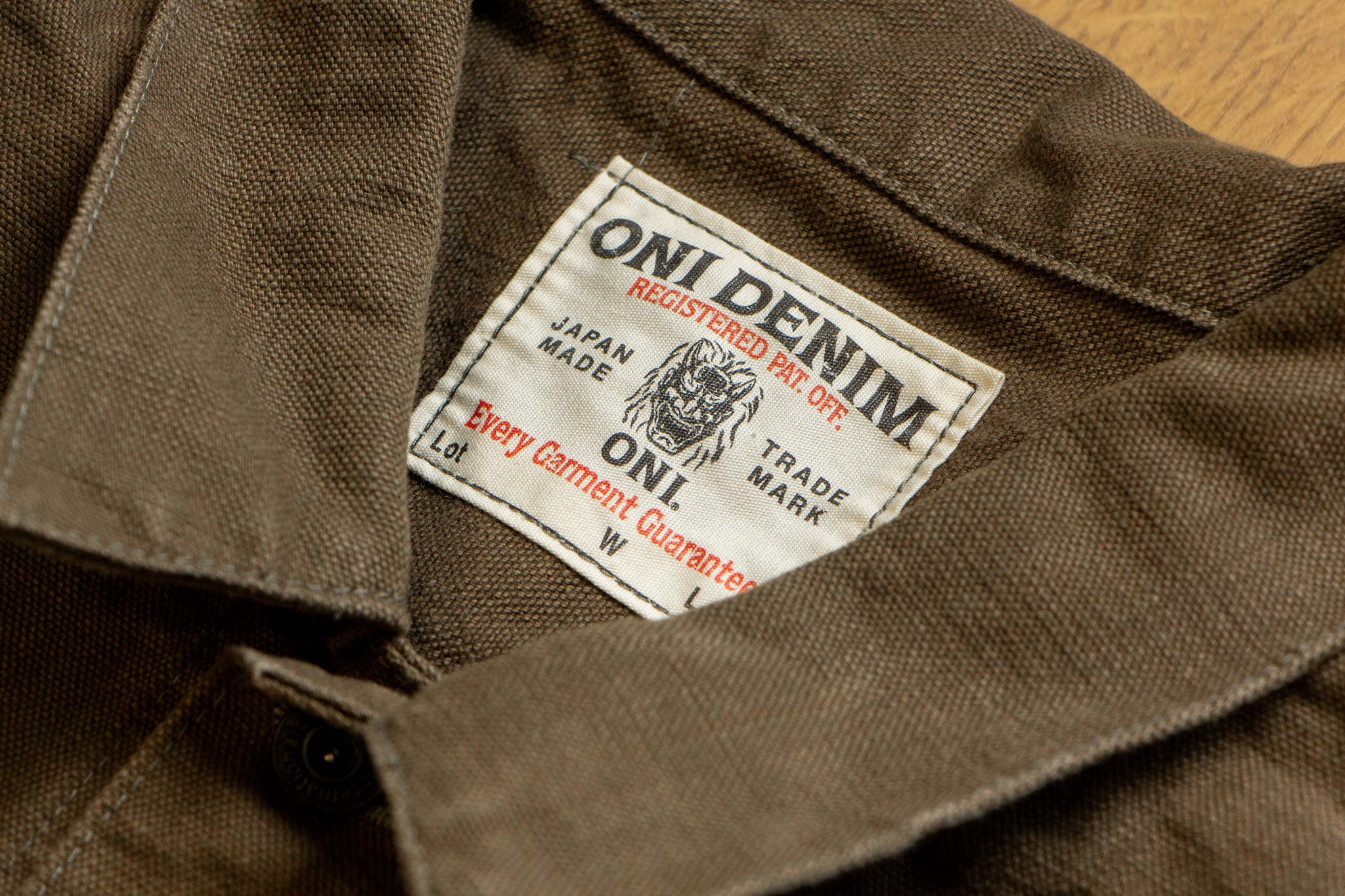ONI DENIM】01507L-HOX-OLB Sulphur Dye Heavy Oxford Olive Green