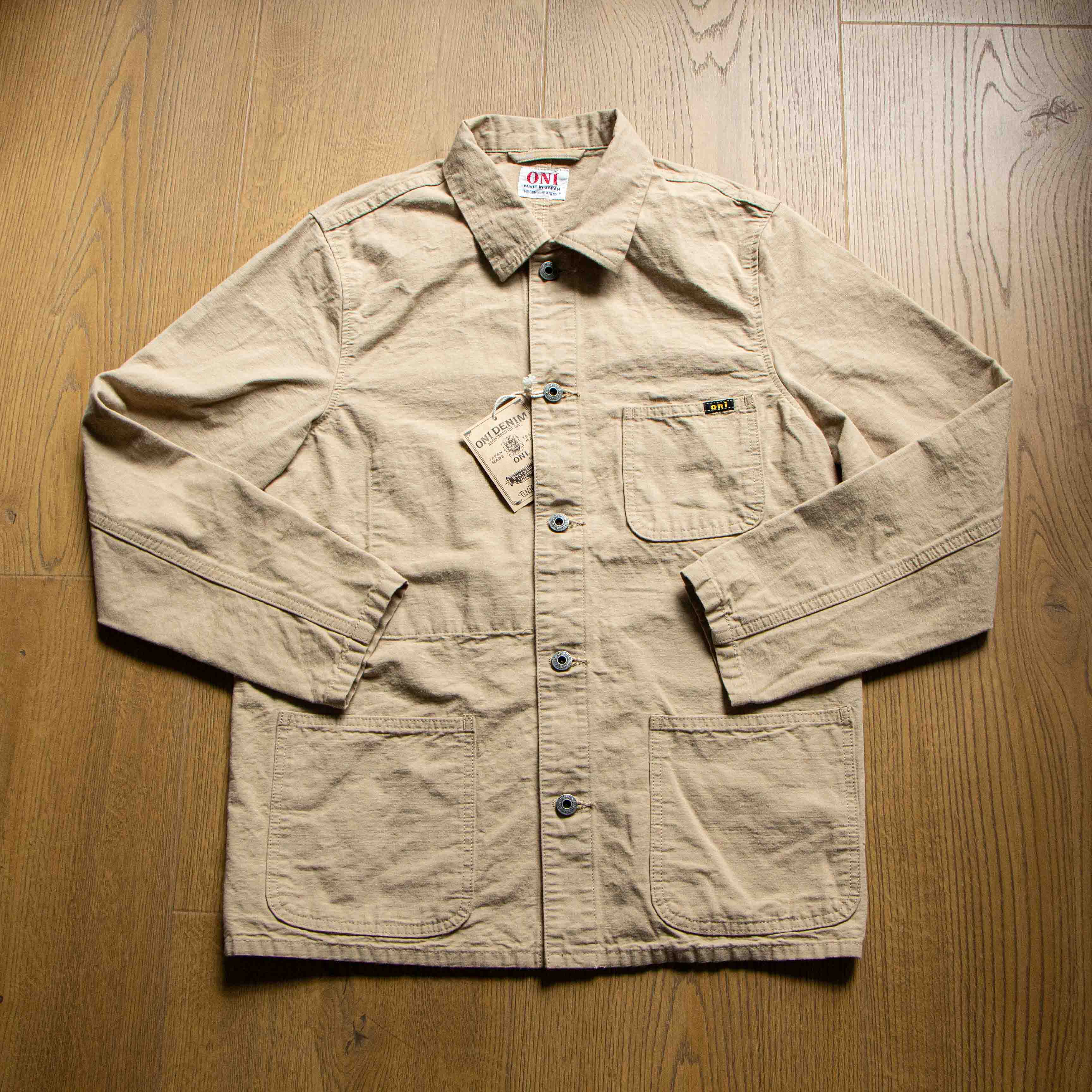 ONI DENIM】03500-8BE Beige x Beige Betacham 8oz Chambray Coverall