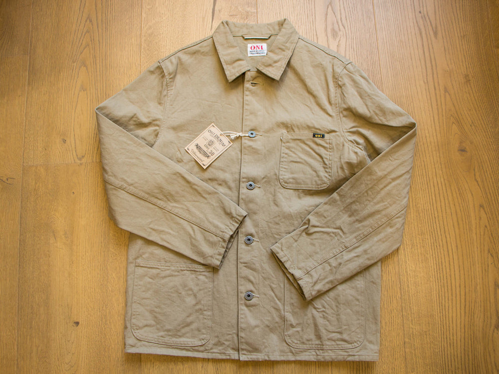 ONI DENIM 03500-CHKB Khaki Beige Selvedge Chino Coverall