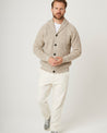 【Peregrine】Waffle Shawl Cardigan Skiddaw 稻桿色英國羊毛華夫格開襟衫