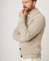 【Peregrine】Waffle Shawl Cardigan Skiddaw 稻桿色英國羊毛華夫格開襟衫