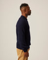 【Peregrine】Merino Wool Ford Crew Neck Sweater Navy 海藍色美麗諾圓領粗針毛衣