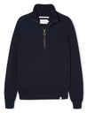 【Peregrine】Ford Fisherman 1/4 Zip Neck Sweater 海藍色美麗諾半開拉鍊漁夫毛衣
