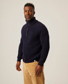 【Peregrine】Ford Fisherman 1/4 Zip Neck Sweater 海藍色美麗諾半開拉鍊漁夫毛衣