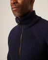 【Peregrine】Ford Fisherman 1/4 Zip Neck Sweater 海藍色美麗諾半開拉鍊漁夫毛衣