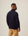 【Peregrine】Ford Fisherman 1/4 Zip Neck Sweater 海藍色美麗諾半開拉鍊漁夫毛衣