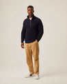 【Peregrine】Ford Fisherman 1/4 Zip Neck Sweater 海藍色美麗諾半開拉鍊漁夫毛衣