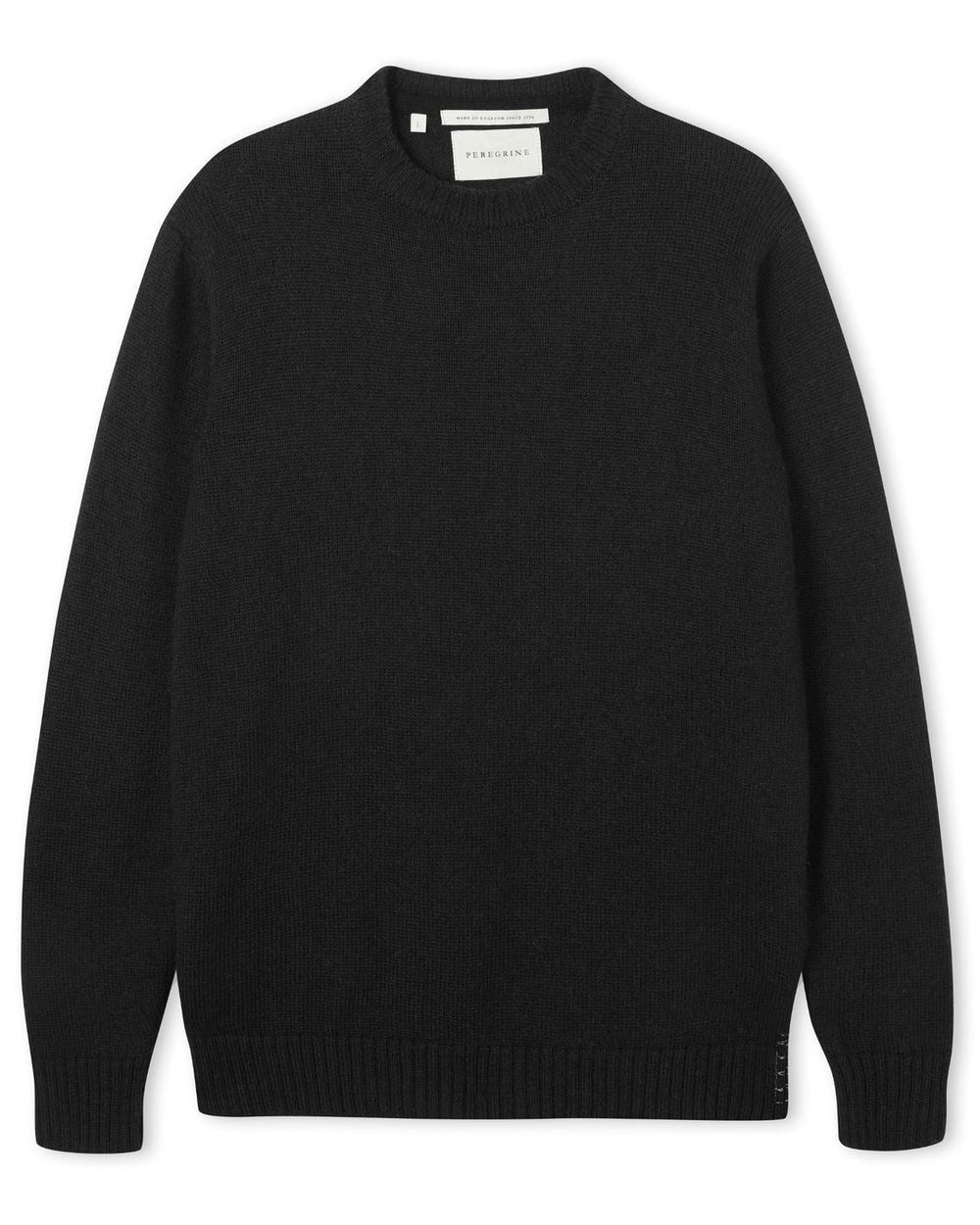 【Peregrine】Makers Stitch Crew Sweater Black 黑色水洗美麗諾圓領毛衣