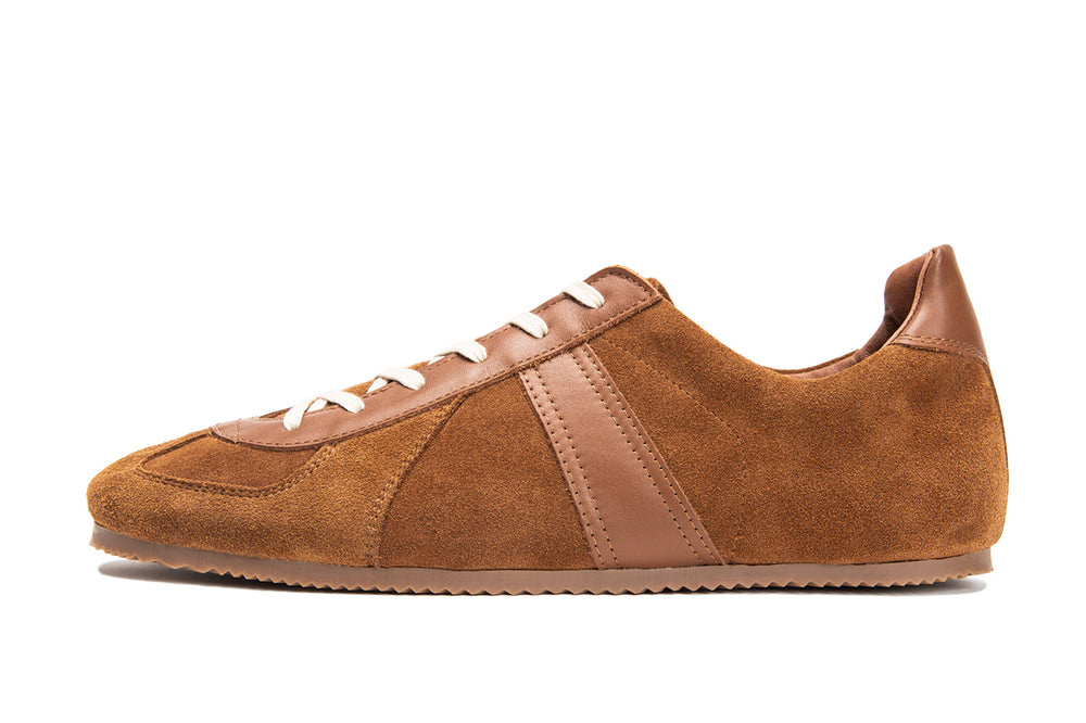 Reproduction of Found 1714S Cognac Suede German Military Trainer