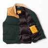 【Shangri-La Heritage】“Bivacco” Forest Green Western Down Vest 森林綠拚皮鵝絨背心
