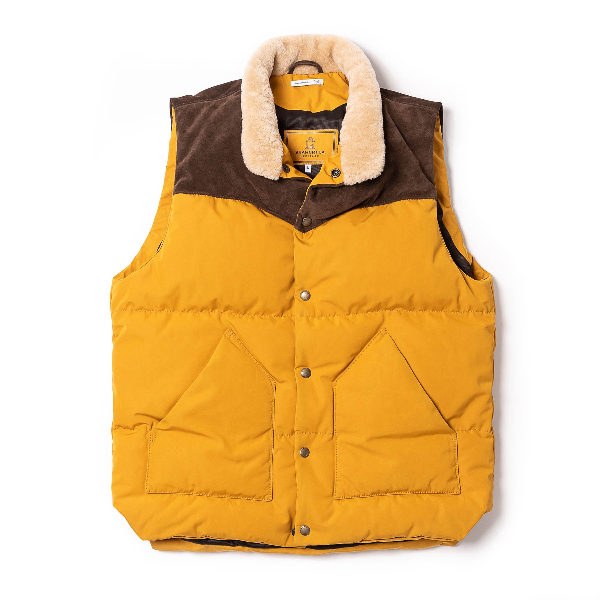 Shangri-La Heritage】“Bivacco” Yellow Western Down Vest – Blue