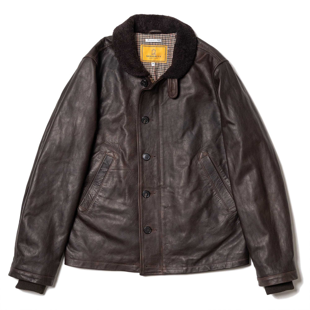 Shangri-La Heritage “Deck” N-1 Testa di Moro Leather Jacket