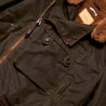 【Shangri-La Heritage】“Swedish” Army Green Motorcycle Waxed Canvas Jacket