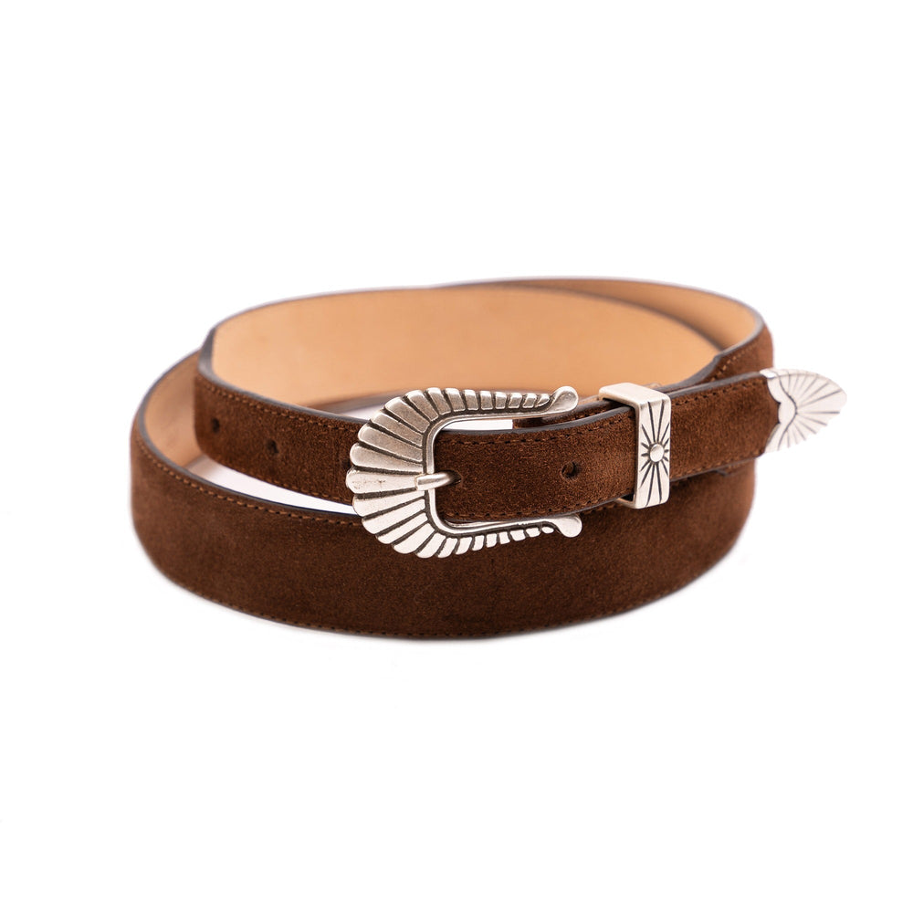 【Shangri-La Heritage】“Wild Star” Suede Western Belt 干邑色義大利麂皮西部皮帶