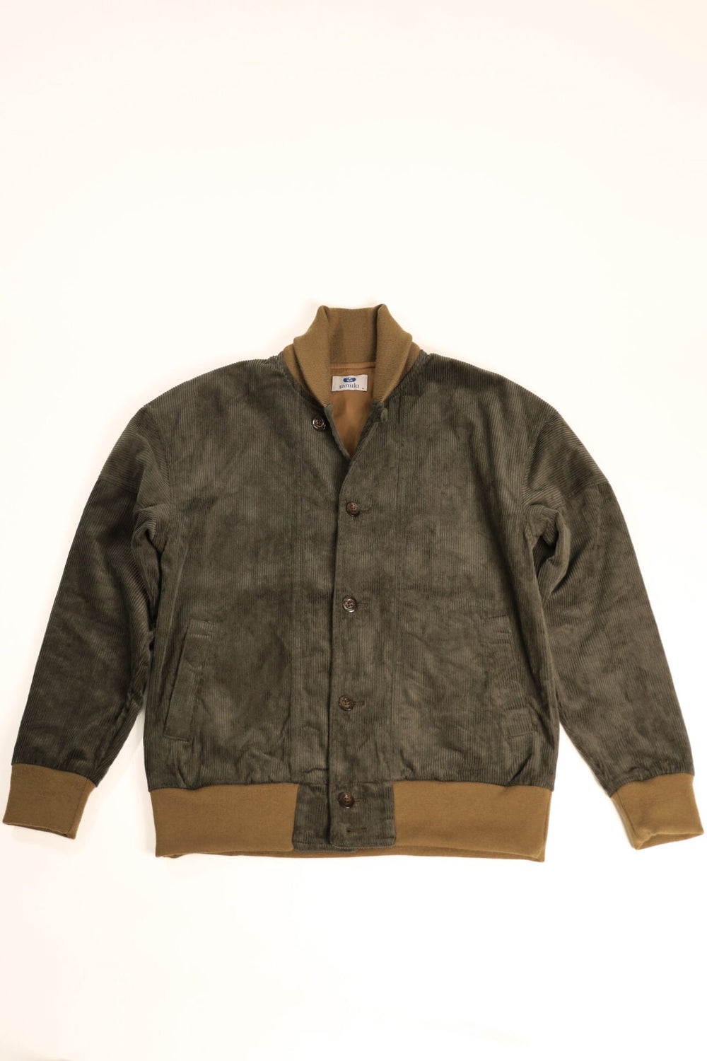 【TANUKI】Sazanami Corduroy Jacket Bayberry Green TNK501SZA / 漣 3D立體剪裁 天然山桃染燈芯絨 復古夾克