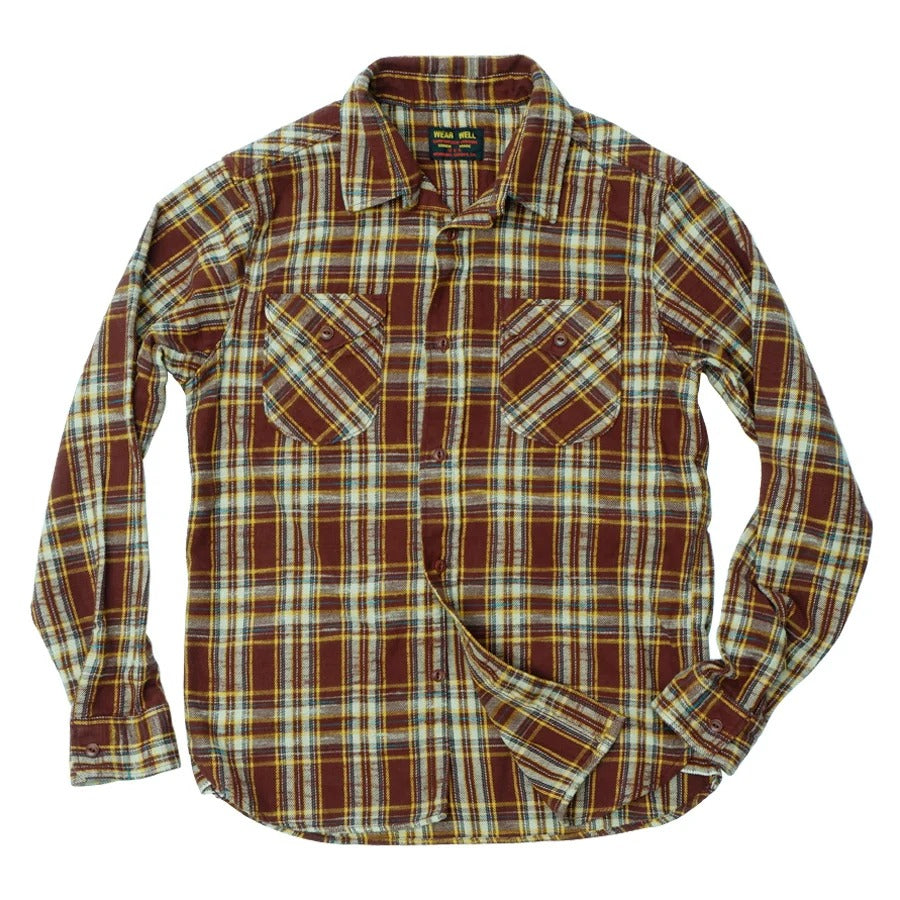 UES Slubby Flannel Shirt Brown