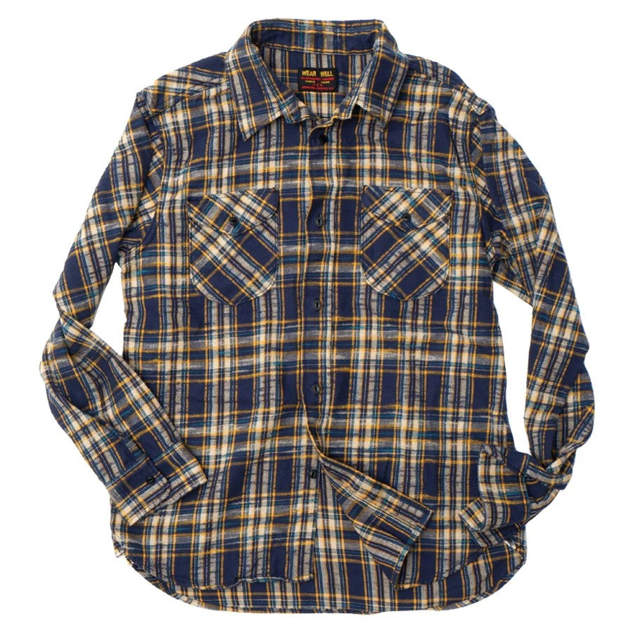 UES Slubby Flannel Shirt Navy