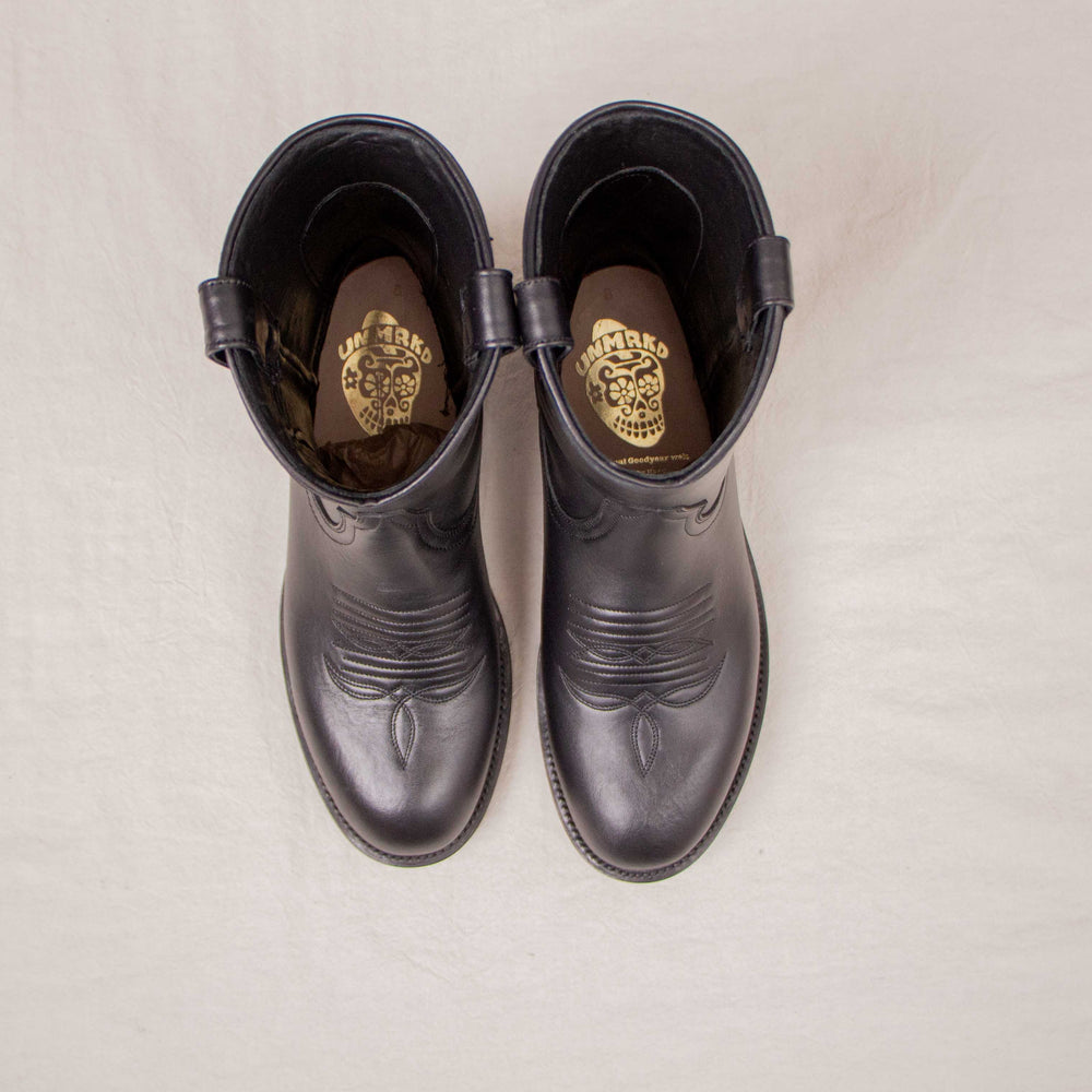 Unmarked Roper Boots Black with Western Stitching