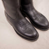 【Unmarked】Roper Boots Black with Western Stitching 