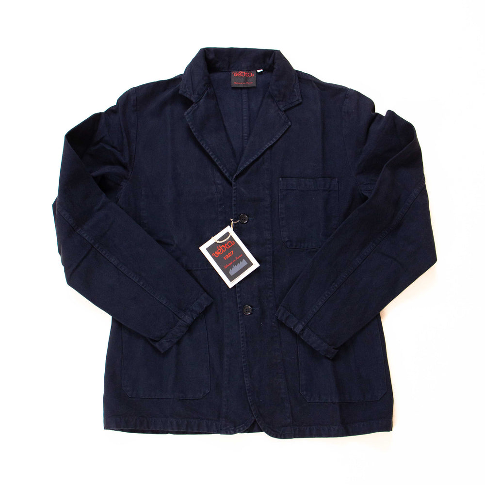 Vetra Navy Brushed Canvas French Chore Blazer