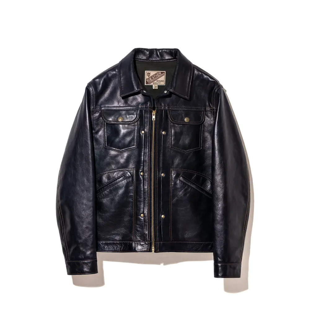 Y'2 Leather】IB-161 INDIGO HORSE 24MJZ 60s Denim Zip Jacket – Blue Y'2 Leather】IB-161 INDIGO HORSE 24MJZ 60s Denim Zip Jacket – Blue