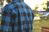 【3sixteen】Crosscut Flannel - Indigo Buffalo Plaid / 特殊剪裁厚磅法蘭絨襯衫 藍染 - Blue Beach Denim