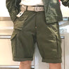 【BZEN】M*A*S*H UPCYCLED CARGO SHORT- ARMY GREEN / 老品拆解重製 加拿大軍用布 寬版短褲
