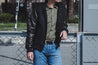 Dehen 1920 Varsity Jacket Black Black Leather
