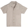 【Naked and Famous】Aloha Shirt Vintage Broad Cloth - Cream／棉麻混紡條紋短袖襯衫