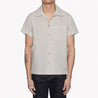 【Naked and Famous】Aloha Shirt Vintage Broad Cloth - Cream／棉麻混紡條紋短袖襯衫