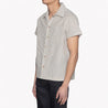 【Naked and Famous】Aloha Shirt Vintage Broad Cloth - Cream／棉麻混紡條紋短袖襯衫