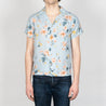 【Naked and Famous】Aloha Shirt Silky Flowers - Pale Blue